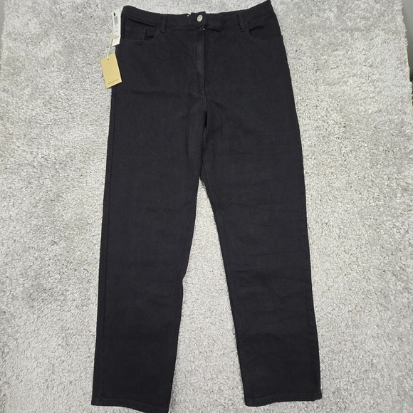 Aritzia Wilfred Free Melina Jeans Womens 14‎ Black High Rise Straight NWT - Picture 1 of 14